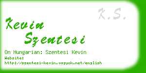 kevin szentesi business card